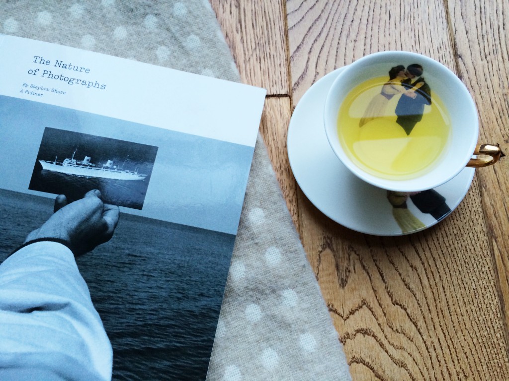 cup of camomile with my new photography book - gift from my brother
